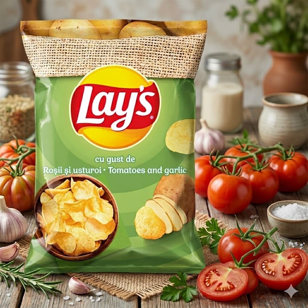 LAYS CHIPS ROSII SI USTUROI 60G